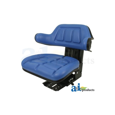 A & I Products Seat w/ Wrap Around Back w/Arms, Blue Vinyl, 265 lb / 120 kg Weight Limit 21" x19" x12" A-W333BU